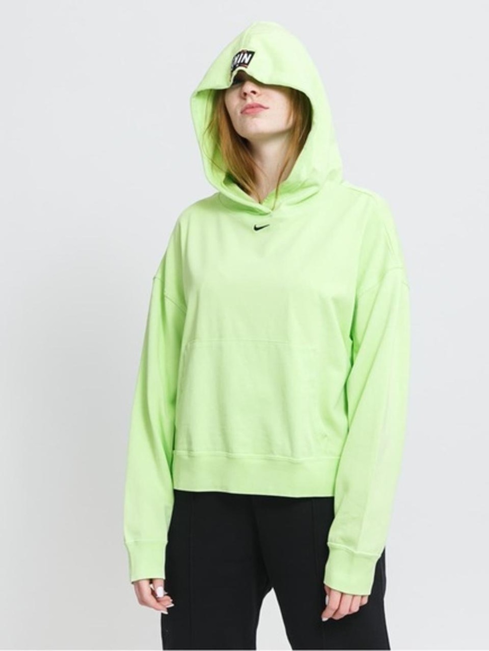 Nike Center Swoosh Women's Neon Green Hooded Sweatshirt